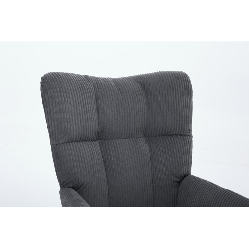 Chaise berçante moderne, fauteuil oscillant rembourré, Gris foncé
