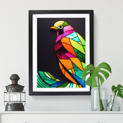 FRM-V0523-255X Bird Stained Glass - Single Picture Frame Print