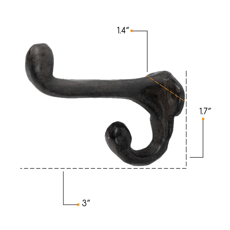 Rustic State Clark Cast Iron Wall Hook - Pack of 10