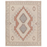 Jaipur Living Azzurro JIN08 Handknotted Medallion Cream and Pink Area Rug (10'x14')