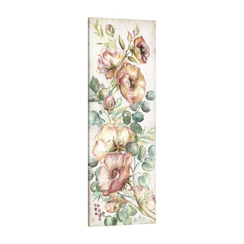 Blush Poppies II - Wrapped Canvas Painting, 114 cm H x 38 cm W