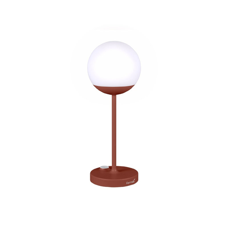 Mooon 25'' Battery Powered Integrated LED Outdoor Table Lamp, Red Ochre