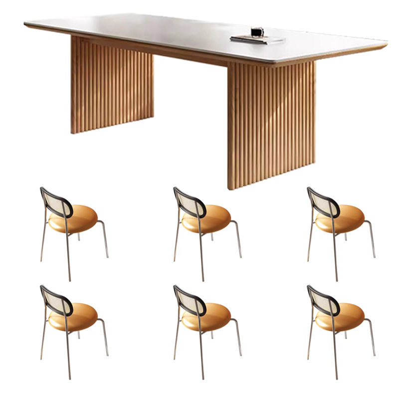Table et chaise rectangulaire moderne de luxe moderne, H 29,5 po x L 70,8 po x l 31,4 po
