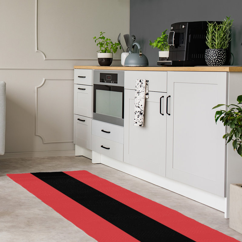 Tapis de zone rouge/noir, Tapis de couloir 2 pi 6 po x 8 pi
