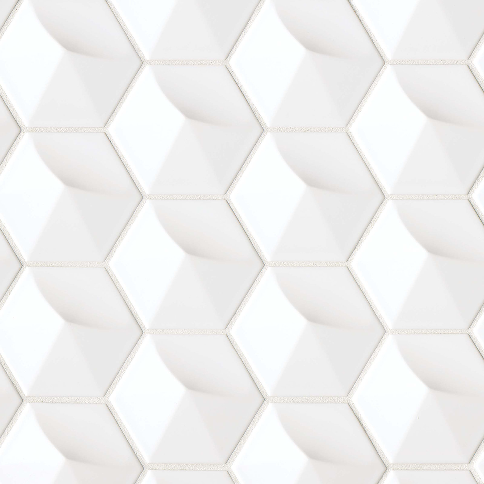 Hedron 4" x 5" Straight Edge Ceramic Singular Wall Tile, White
