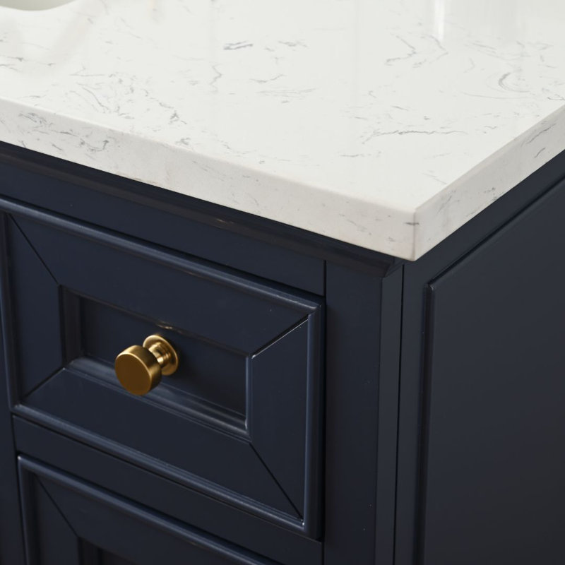 Thompson 42" W Single Bathroom Vanity, Indigo Blue/Brushed Gold