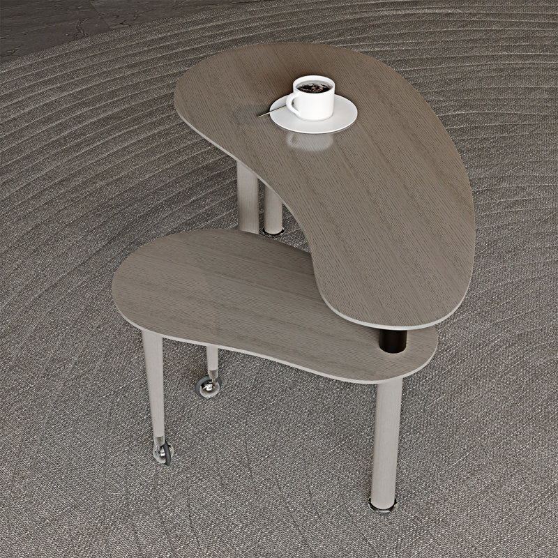 Table basse rotative en bois, Marron foncé