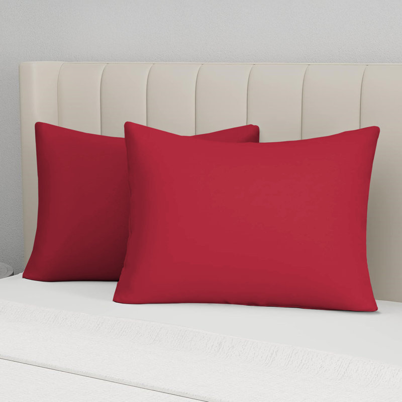 Microfiber Pillow Cases – Soft & Breathable (Set of 2), Red