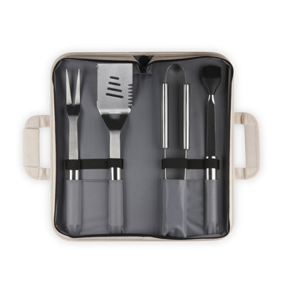Le Creuset BBQ 4-piece Stainless Steel Tool Set with Carry Case