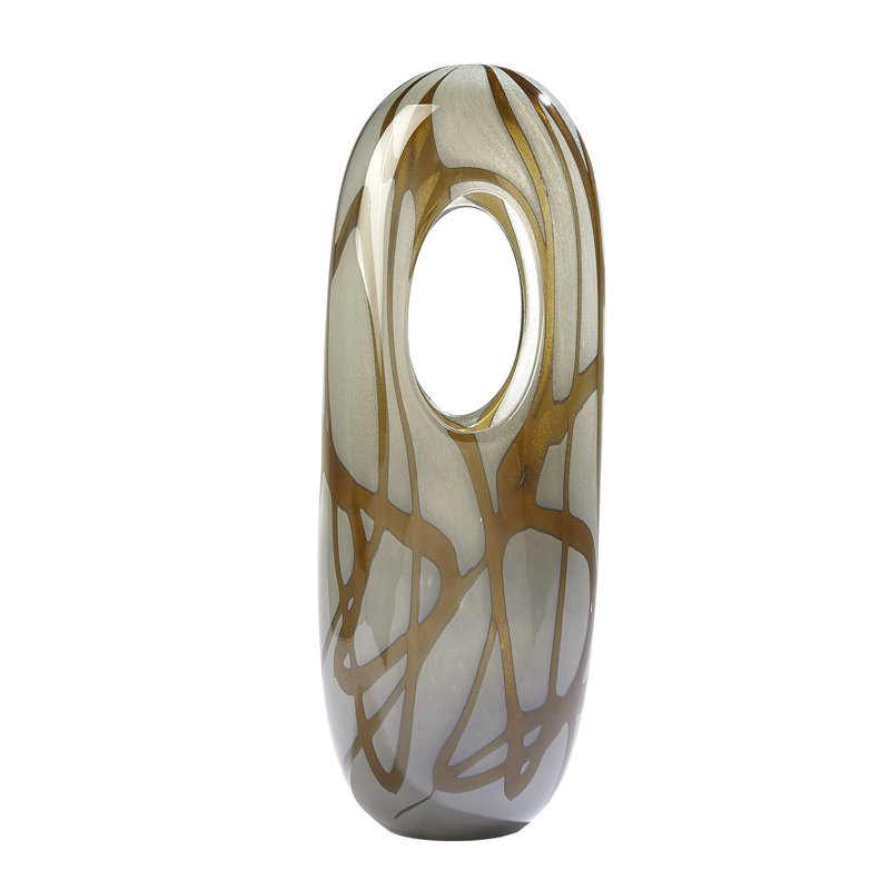 Handmade Glass Table Vase, 17.5" H x 6.5" W x 4.75" D
