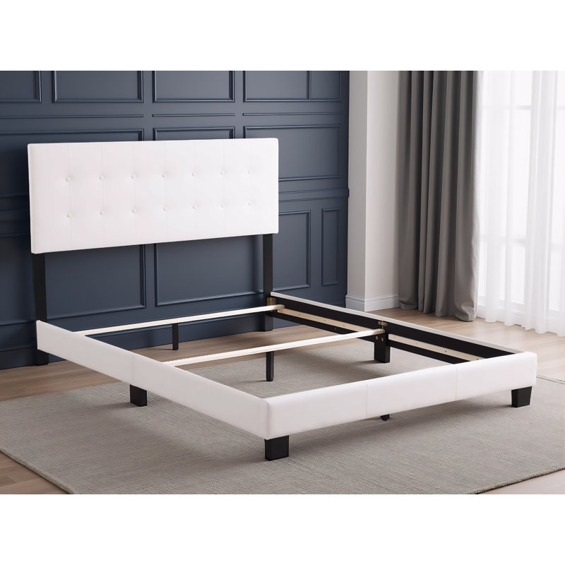 Ensemble de lit en similicuir blanc Patras, Double, Blanc