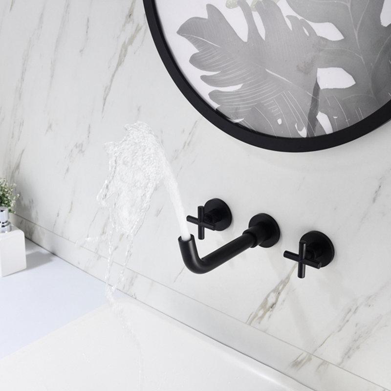 2-handle Bathroom Faucet, Without Drain Assembly, Matte Black
