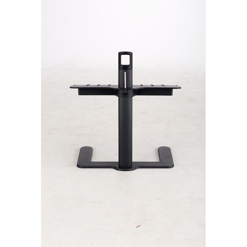 Black Adjustable Height Aluminum and Steel Footrest