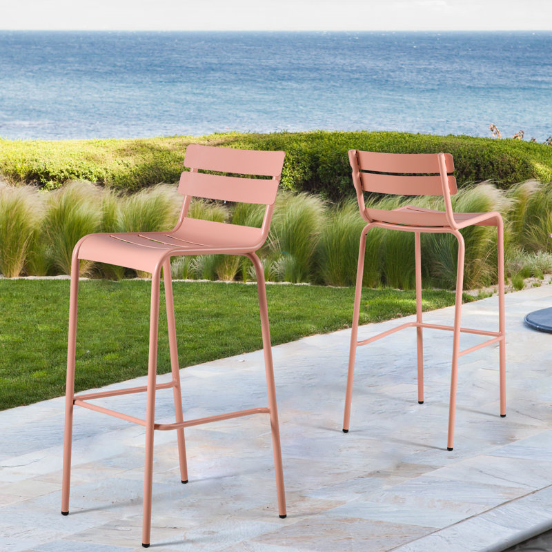 Aalexus Outdoor Stool, 31.4", Pink
