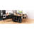 Black Kitchen Island With Folding Countertop, 6 Drawers & Charging Ports 56" Cart Vertical Stripe Adjustable Shelves,-1439579130