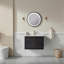 Meuble-lavabo mural simple flottant 30 po avec lavabo en céramique