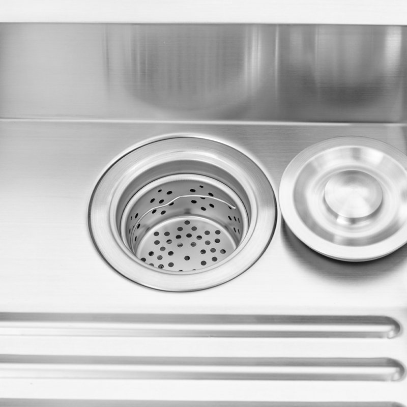 Household Stainless Steel Laundry Sink With Washboard