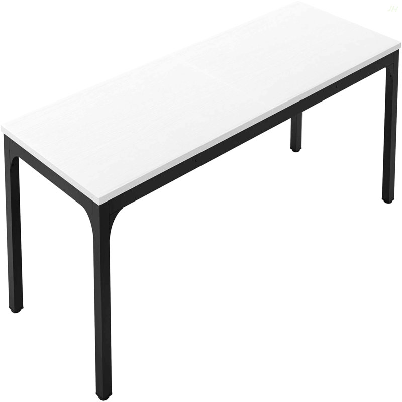 Bureau d'ordinateur moderne, bureau rectangulaire, espace de travail, Blanc, Noir