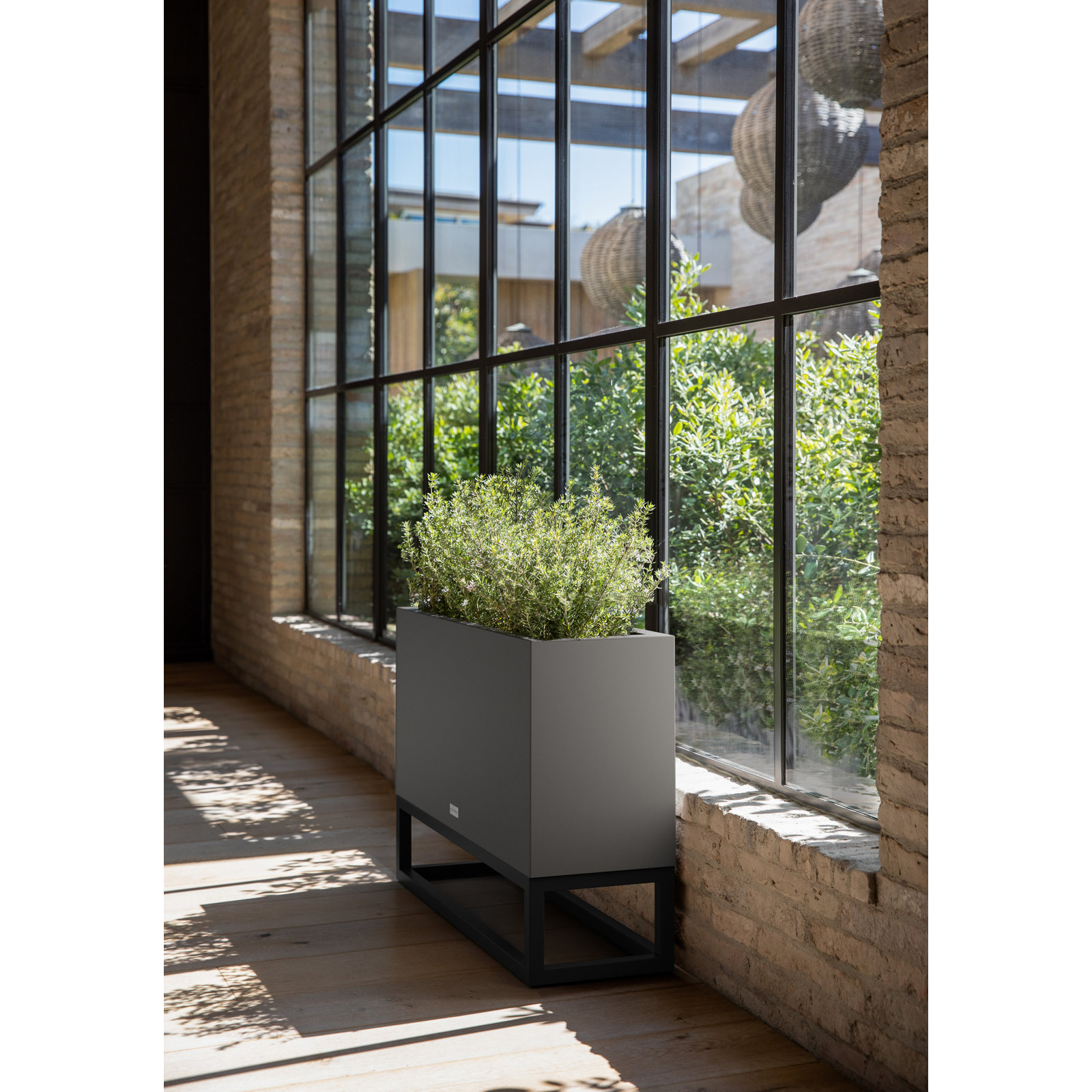 Block Series Elevated Planter, Gray, 22" H x 10" W x 32" D