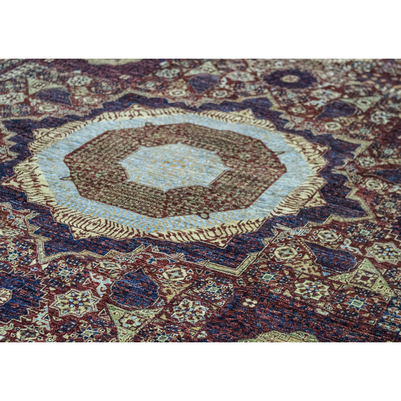 Aryana Wool Oriental Area Rug in Beige/Rose/Blue
