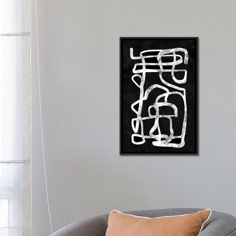 « mono set ii », impression sur toile, H 26 po x l 18 po x P 1,5 po, Toile avec cadre noir, Blanc