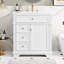 Meuble-lavabo de 30 po avec lavabo, un tiroir basculant, trois tiroirs, tablette de porte, porte à fermeture douce, blanc