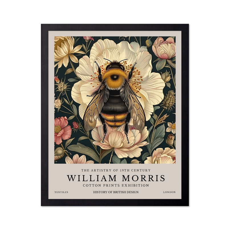 William Morris - Bumble Bee, Black Framed, Poster, 11"H x 14"W