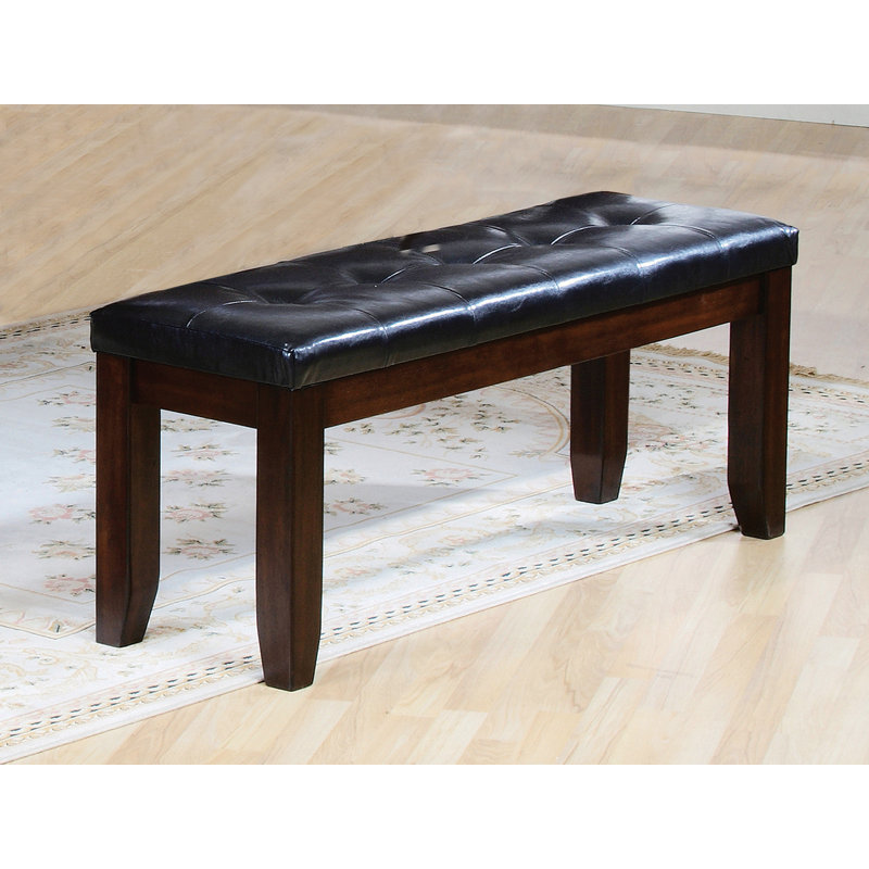 Espresso and Black PU 48" Modern Bench