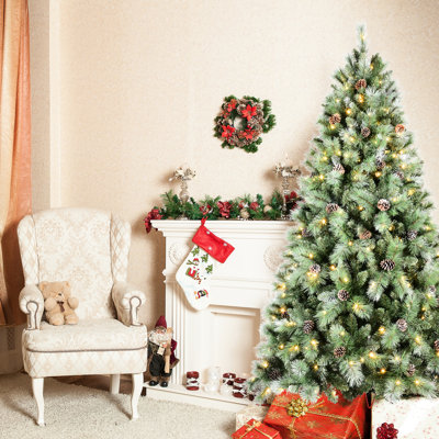 59.06 In Christmas Tree, 51 Festive - Alluring Pine , 694 Tips, & Hard Needle Branches, Hassle Adjust Setup Hinged Design, Strong Cast Metal Stand Tree 5ft Longer, Rustic Charming Mixed Effort