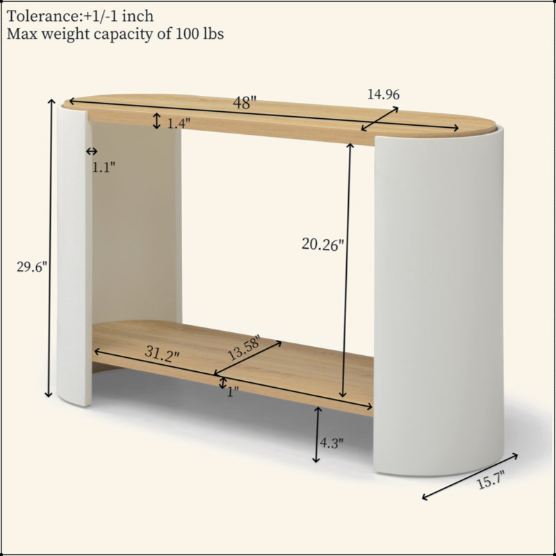 Table de bout, petite table d'appoint, table de chevet avec tablettes de rangement à 2 couches, table de canapé pour petits espaces, salon, chambre à coucher, structure stable, assemblage facile (couleur naturelle et blanc)