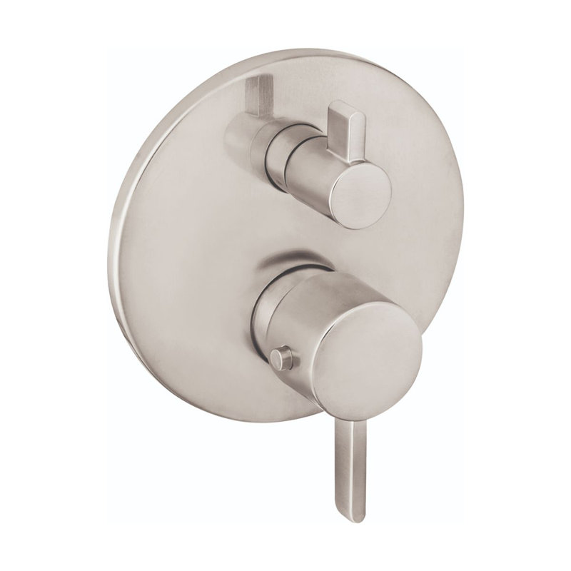 Garniture de robinet thermostatique et inverseur avec poignée levier Ecostat S, Chrome