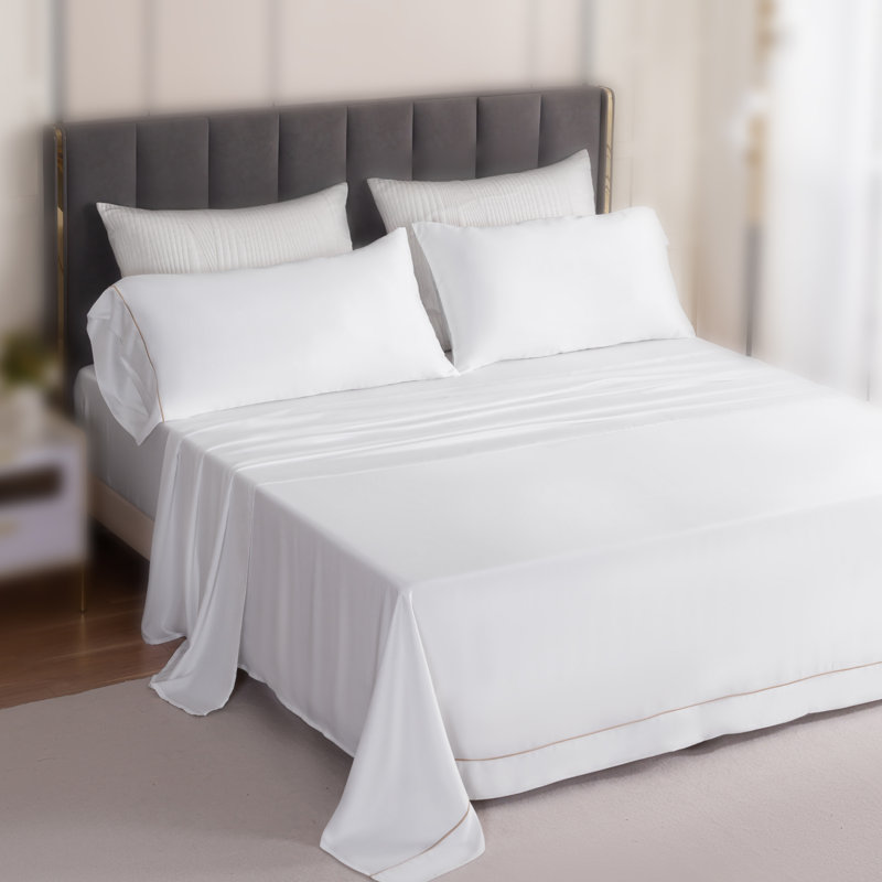 100% Bamboo Rayon Sheet Set Cooling Hypoallergenic Machine Washable, White, King Sheet Case Pack with 2 Pillowcases