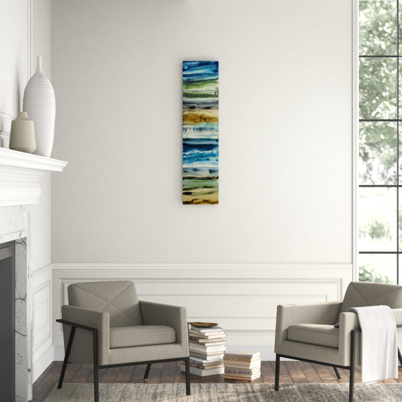 Stratum II Print by Sonia Noir, Encaustic Gel - Horizontal, 48" H x 12" W x 1.5" D