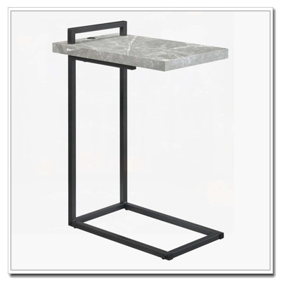 Grey and Gunmetal C-Table with USB Charging Port