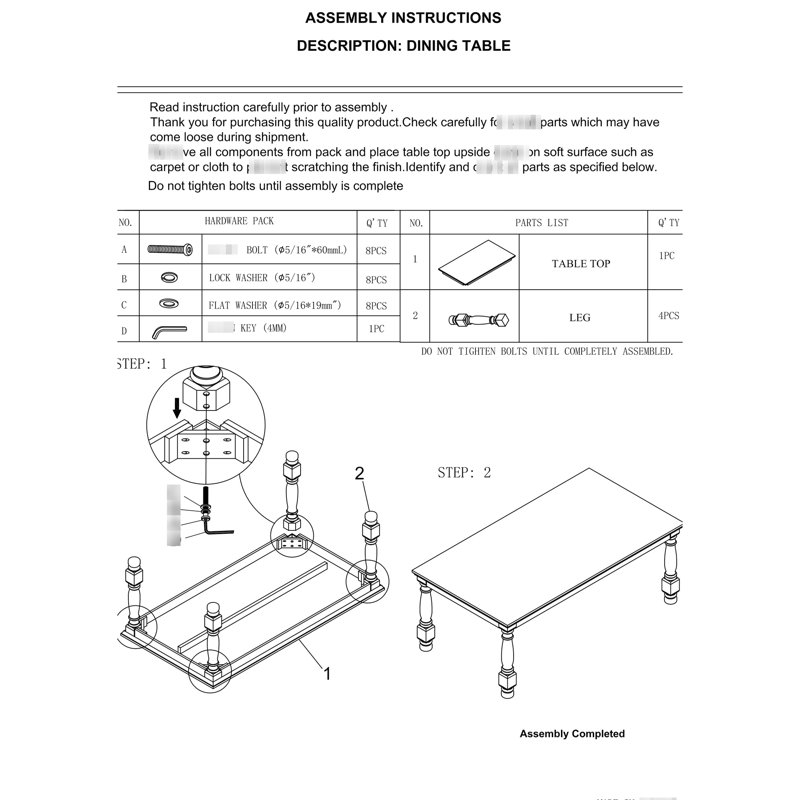 Table de salle à manger Modern