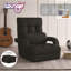 Fauteuil inclinable en lin / chaise sur pied, gris foncé-1458060538