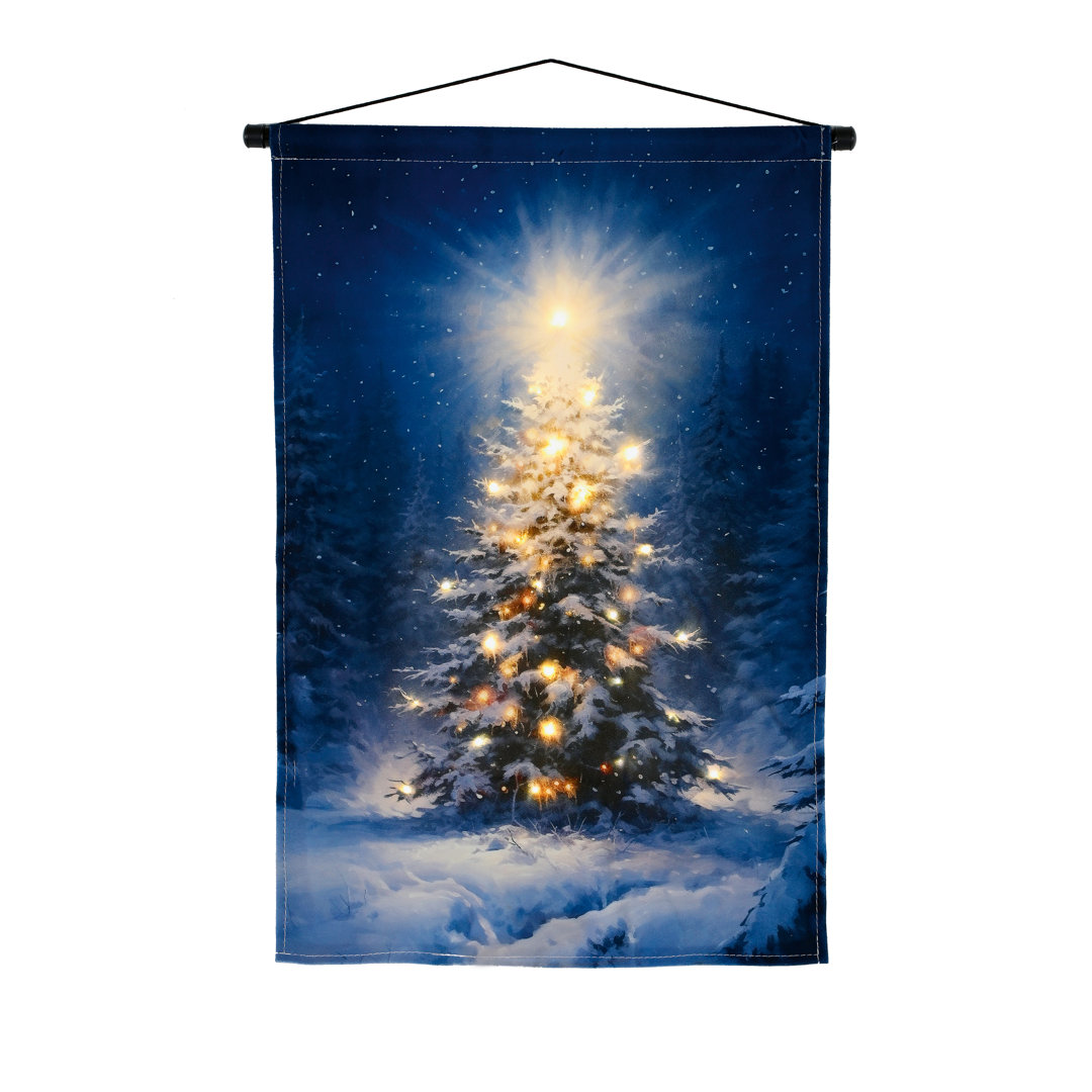 60cm Lit Christmas Tree Banner Tapestry