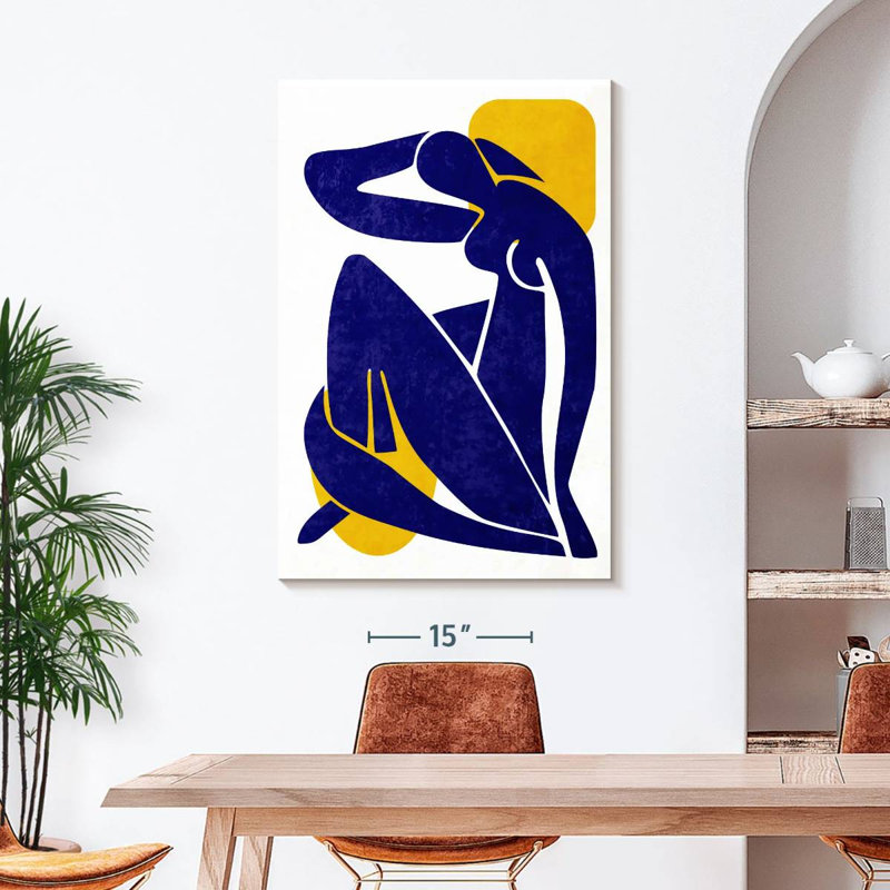 Silhouette de femme abstraite sur toile, H 45 po x l 30 po x P 1,25 po