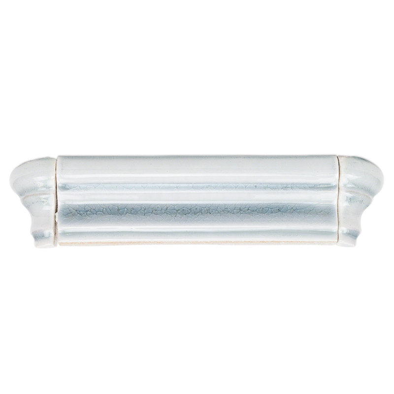 Delphi 6" x 2" Polished Ceramic Chair Rail Tile Trim, Blue