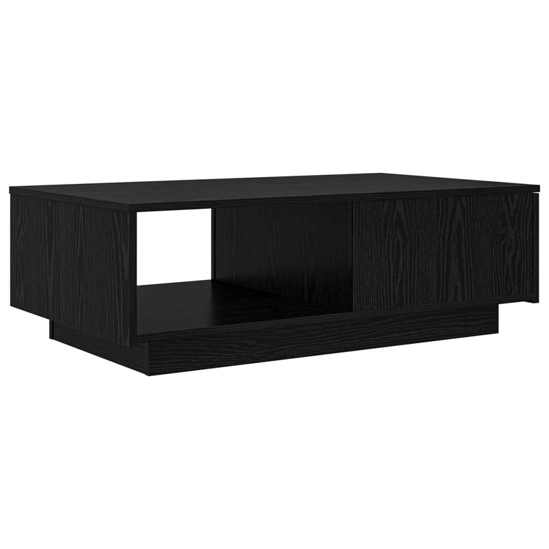 Coffee Table with Storage, Black Oak