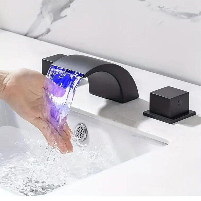 Widespread 2-handle Bathroom Faucet, Black