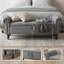 Banc de rangement rembourré pour l'extrémité du lit avec accoudoirs roulants, banc avec rangement pour grand lit, gris foncé-114292831-130668633