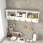 Portemanteau mural blanc avec 4 crochets doubles