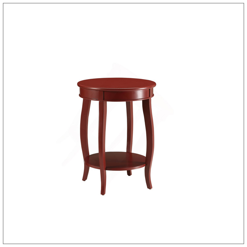 Aberta Red Finish Accent Table, Red