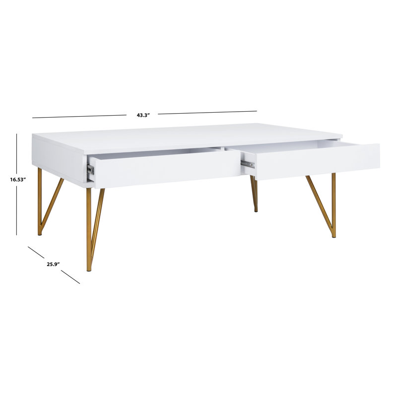 Table basse avec rangement Lutwin, Blanc