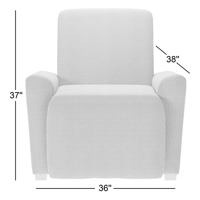 Housse pour fauteuil inclinable à coussins carrés/rectangulaires, Mélange de polyester ardoise