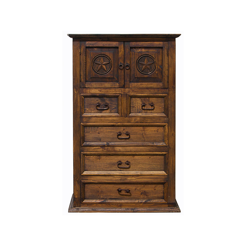 Commode avec étoile sculptée, Brun