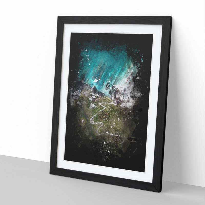 High Above Asturias in Spain - Picture Frame Graphic Art, 36cm H x 27cm W x 2cm D, Black Framed