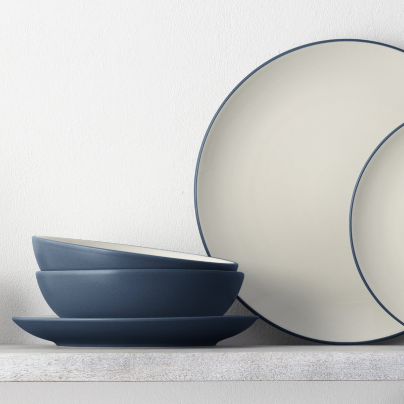 Noritake Colorwave 16-Piece Coupe Dinnerware Set, Service for 4, Blue