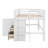 Leda Twin Size Loft Bed with 4 Drawers, Underneath Cabinet and Shelves-1168768700